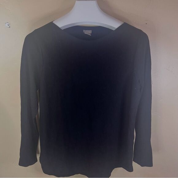Chicos Classic Black Soft Rayon Long Sleeve‎ Top Size Large (2) Capsule Wardrobe - Picture 1 of 5